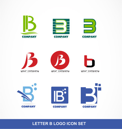 company logo icon element template alphabet letter b setのイラスト素材