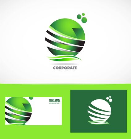 company logo icon element template sphere green corporate business communication mediaのイラスト素材