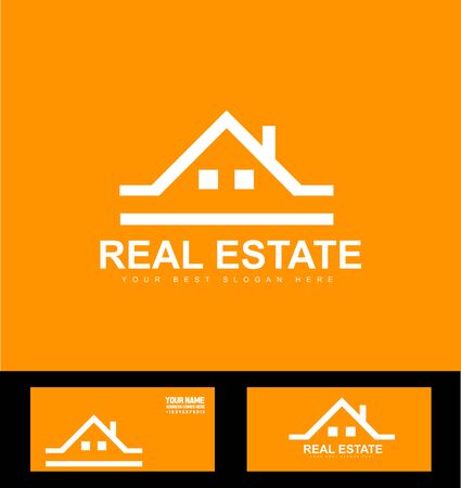 icon element template house orange real estate residentialのイラスト素材
