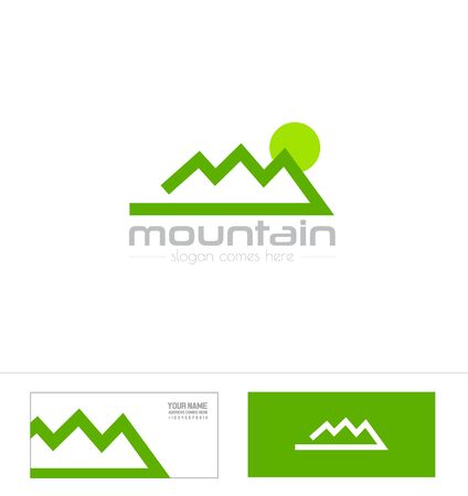 icon element template mountain shape sport climbing outdoor gear tourism agencyのイラスト素材