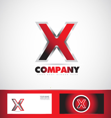 company logo icon element template letter x alphabet games it media advertising setのイラスト素材