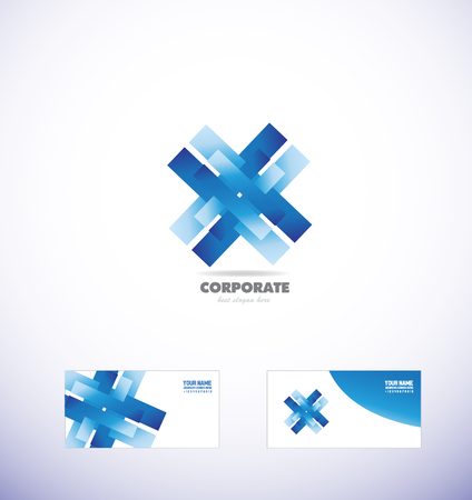 company logo icon element template abstract sign flower blue gradient businessのイラスト素材