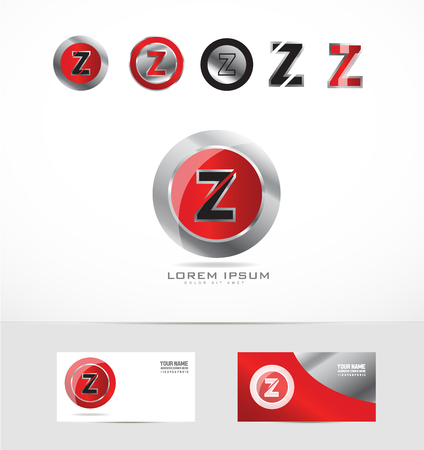 company logo icon element template alphabet letter z metal games media setのイラスト素材