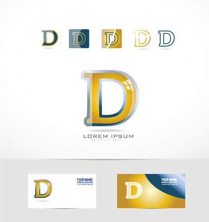 company logo icon element template alphabet letter d gold yellowのイラスト素材