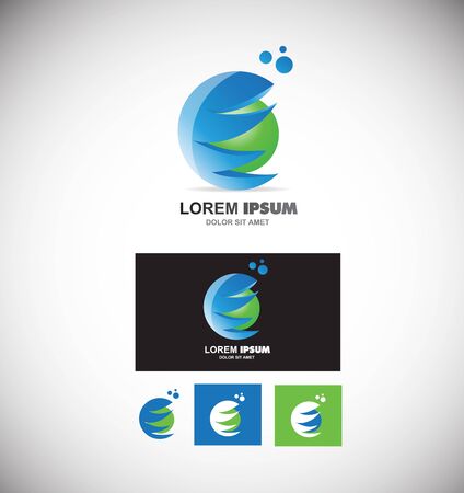 company icon element template 3d sphere circle games media corporate businessのイラスト素材