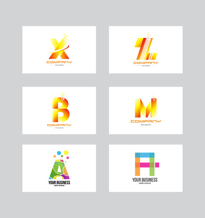 Vector company logo icon element template alphabet letter setのイラスト素材