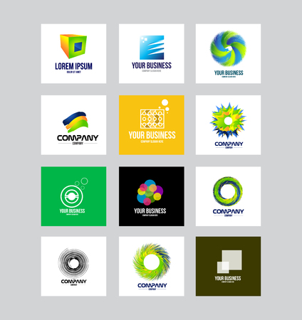 Vector company logo icon element template setのイラスト素材