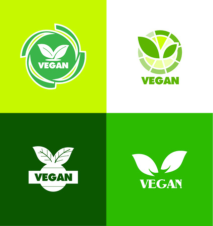 Vector company logo icon element template vegan veganism badgeのイラスト素材