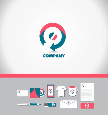 Vector company logo icon element template circle arrow corporate business conceptのイラスト素材