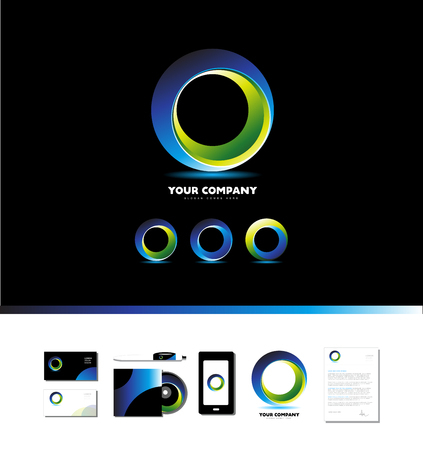 Vector company logo icon element template corporate business circle black backgroundのイラスト素材