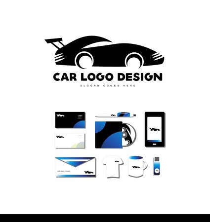 company logo icon element template race car shape design auto automobileのイラスト素材