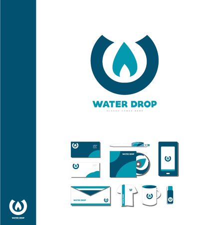 company icon element template water drop waterdrop aquaのイラスト素材
