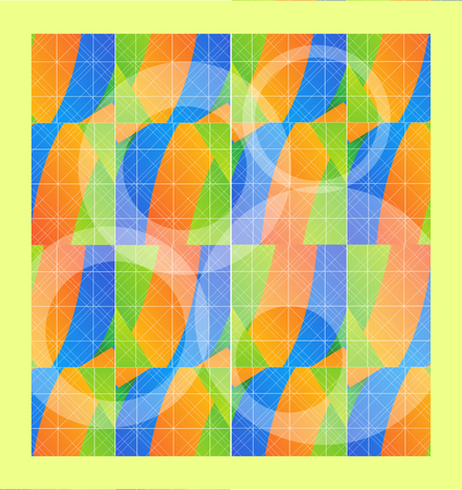 Background texture of colored tiles blue green orange lines lined circle wallpaper mosaic gradient squareのイラスト素材