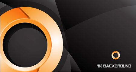 Orange circle abstract black background gradient wallpaper texture design abstract 4Kのイラスト素材