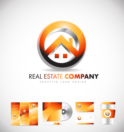 Real estate house circle  icon sign design template corporate identityのイラスト素材