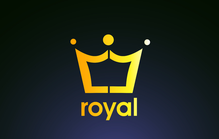 Gold golden king crown yellow vector logo icon sign design templateのイラスト素材