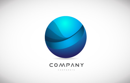 Business corporate sphere blue vector logo icon sign design templateのイラスト素材