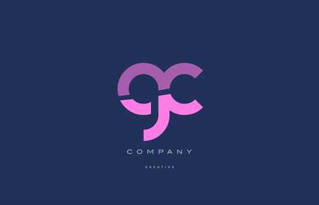 gc g c  pink blue pastel modern abstract alphabet company logo design vector icon templateのイラスト素材