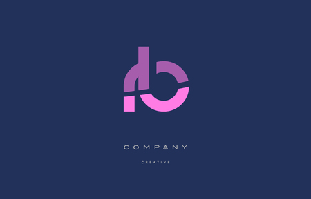 Rb r b  pink blue pastel modern abstract alphabet company logo design vector icon templateのイラスト素材