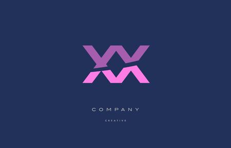 Xx x x  pink blue pastel modern abstract alphabet company logo design vector icon templateのイラスト素材