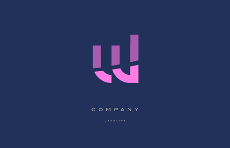 Wl w l  pink blue pastel modern abstract alphabet company logo design vector icon templateのイラスト素材