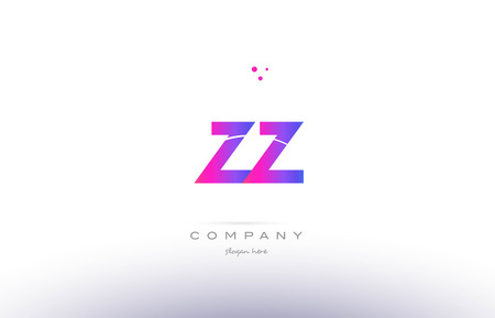 zz z  pink purple modern creative gradient alphabet company logo design vector icon templateのイラスト素材