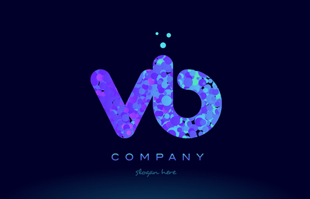 vb alphabet pink blue bubble circle dots logo icon design templateのイラスト素材