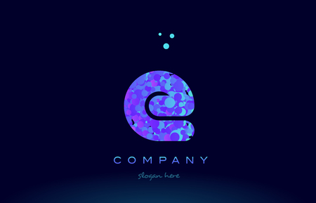 e alphabet pink blue bubble circle dots logo icon design templateのイラスト素材
