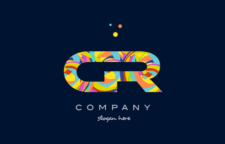 cr c r alphabet letter logo colors colorful rainbow acrylic font creative text dots company vector icon design templateのイラスト素材