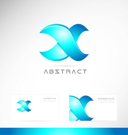 Abstract blue sign corporate business card logo icon design template vector 3d shapeのイラスト素材