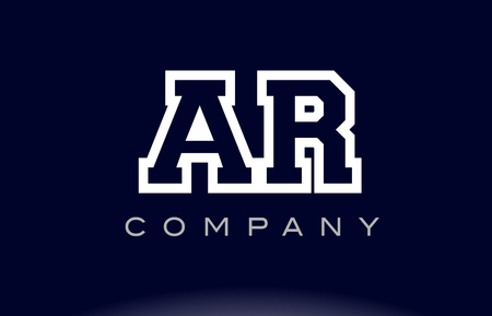 AR A R  alphabet letter combination logo creative company vector icon design templateのイラスト素材