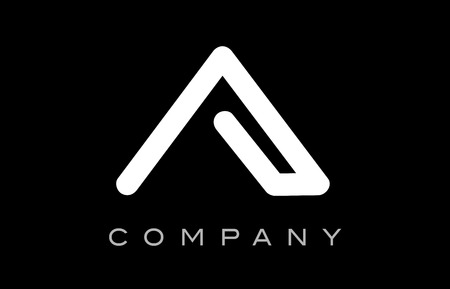 Letter A black white line lineart alphabet logo vector creative company  icon design templateのイラスト素材
