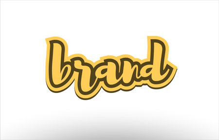 Brand hand written text writing calligraphy calligraphic black white letters white postcard banner concept creative company icon design template modernのイラスト素材