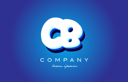 CB C B letter logo combination alphabet vector creative company icon design template modern blue white 3dのイラスト素材