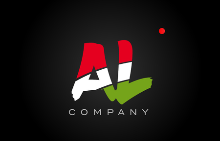 AL A L letter logo combination alphabet vector creative company icon design template modernのイラスト素材