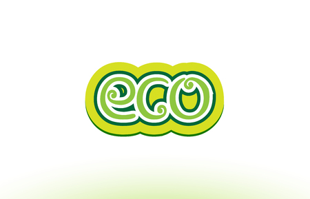 eco word or text logo badge on a white backgroundのイラスト素材