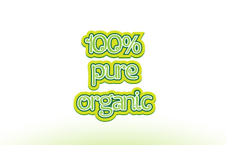 100% pure organic word or text logo badge on a white backgroundのイラスト素材