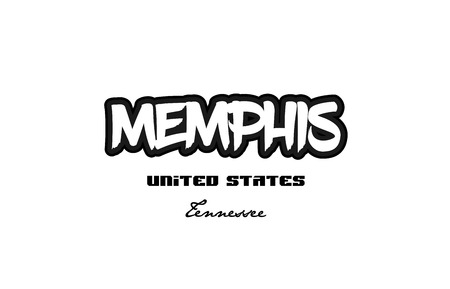 Typography design of Memphis Tennessee city text word in the United States of America graffiti style.のイラスト素材