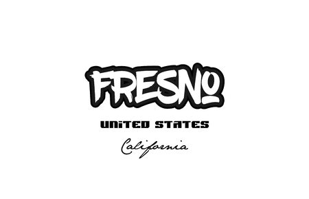 Typography design of Fresno California city text word in the United States of America graffiti style.のイラスト素材