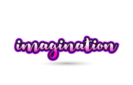 Calligraphy hand written pink  imagination word text font in pink color and beautiful typography designのイラスト素材