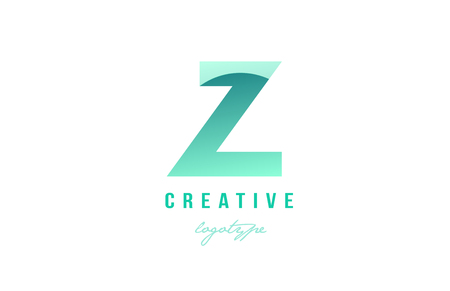 Design of alphabet letter z with green pastel gradient color suitable as a logo for a company or businessのイラスト素材