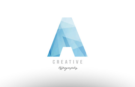 A blue polygonal alphabet letter logo icon design suitable as an symbol for a company or businessのイラスト素材