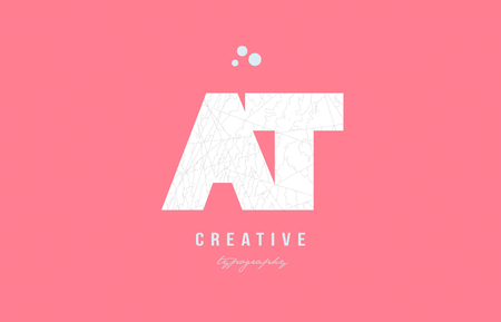 Design of alphabet letter logo at a t combination with pink color and intricate pattern suitable as an icon for a company or businessのイラスト素材
