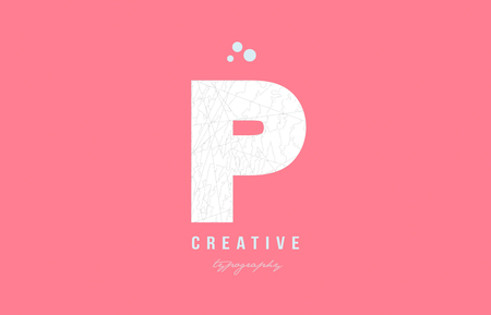 P pink white alphabet letter logo icon design suitable as an symbol for a company or businessのイラスト素材