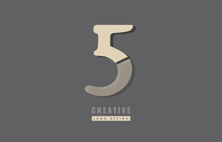 Design of number 5 logo suitable as an icon for a company or businessのイラスト素材