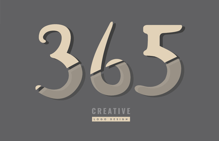 Design of number 365 logo suitable as an icon for a company or businessのイラスト素材