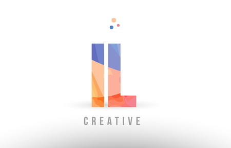 orange blue alphabet letter il i l logo combination design with dots suitable for a company or businessのイラスト素材