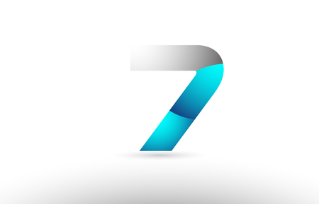 grey blue number 7 logo 3d design suitable for a company or businessのイラスト素材