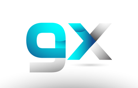 grey blue alphabet letter gx g x logo 3d design suitable for a company or businessのイラスト素材