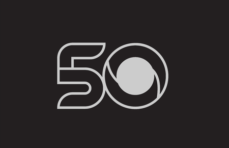 black and white number 50 logo design suitable for a company or businessのイラスト素材